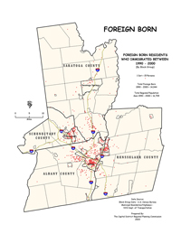 1990-2000 Foreign Born Population Map